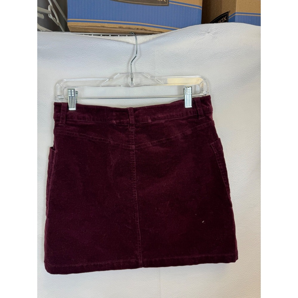 zip front corduroy mini skirt Maroon Size 6 1 State Sassy Y2K - Picture 2 of 9